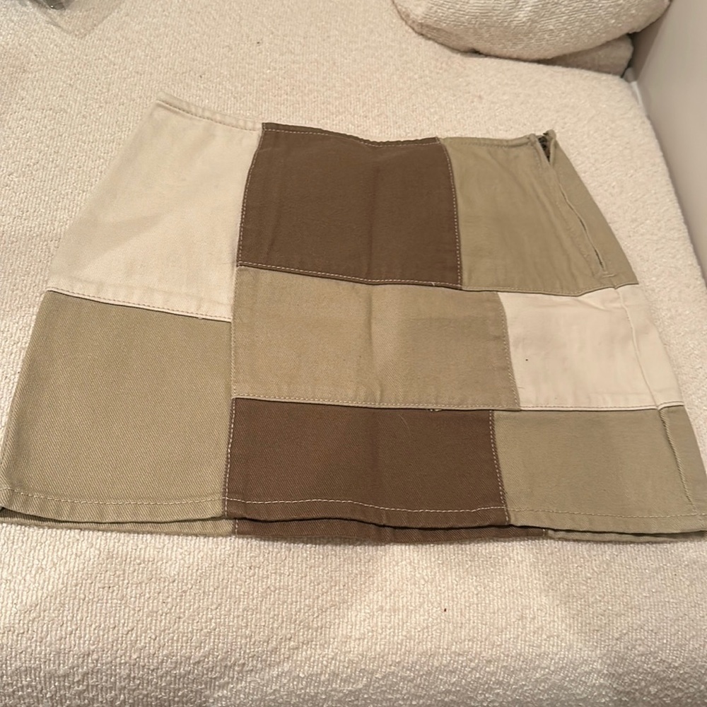 NWOT pacsun brown cream colored skirt